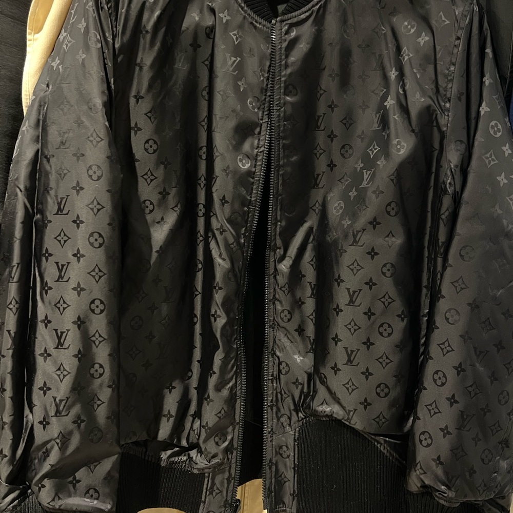 Louis Vuitton Leather Jacket in Black